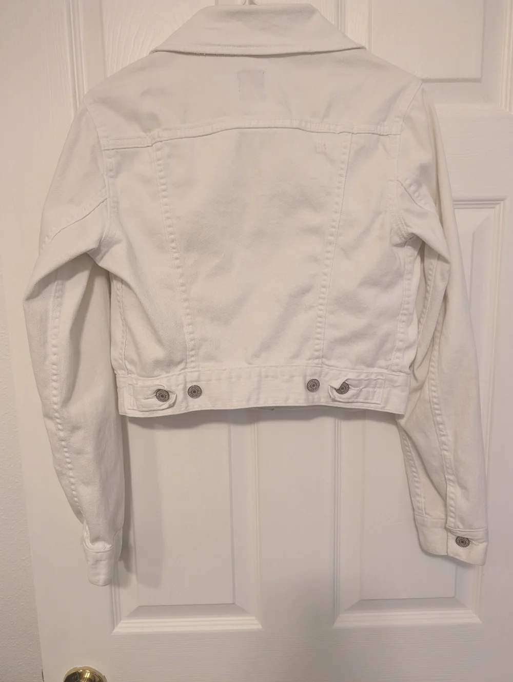 Levi's Distressed  White Women's Denim Trucker Jacket - Picture 3 of 5